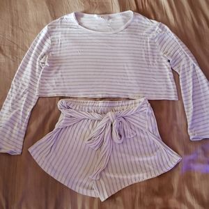 Two piece set crop top and shorts